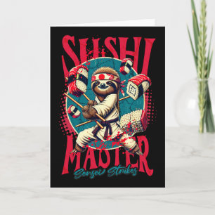 Tarjeta Sloth Karate Sushi Master