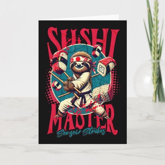 Tarjeta Sloth Karate Sushi Master (Anverso)
