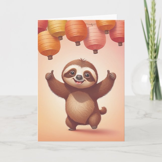 Tarjeta Sloth Style Birthday Vibes (Anverso)