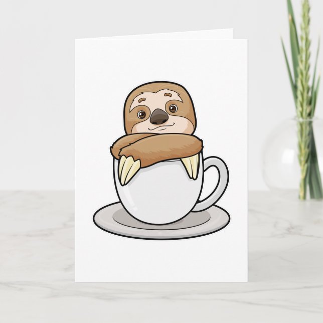 Tarjeta Sloth with Cup (Anverso)