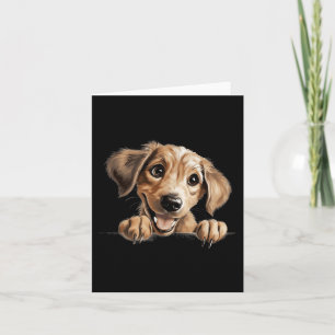 Tarjeta Sloughi perro mamá papá asomándose cachorro