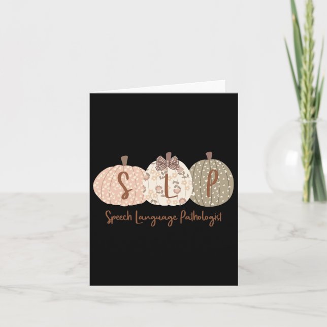 Tarjeta Slp Calabaza Patólogo del Lenguaje y el Habla Otoñ (Anverso)