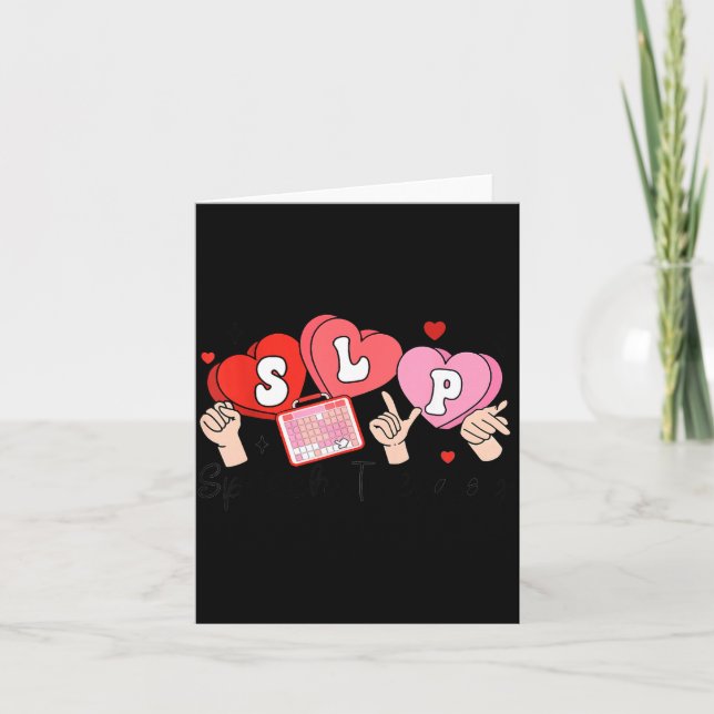 Tarjeta Slp Valentine's Day Speech Language Pathologist St (Anverso)