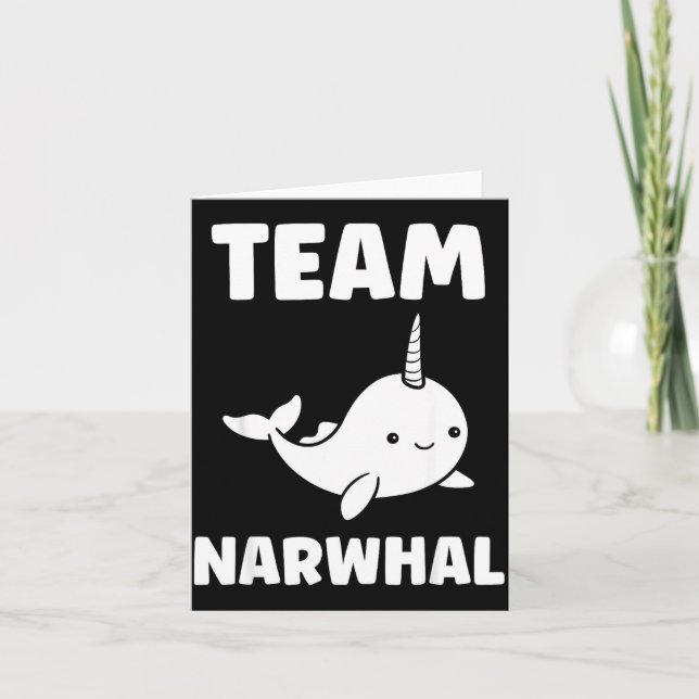 Tarjeta Small Cute Simple Minimalist Sea Unicorn Team Narw (Anverso)