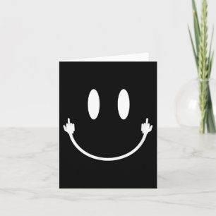 Tarjeta Smile Face Middle Finger Hand Funny Sarcasm Meme S