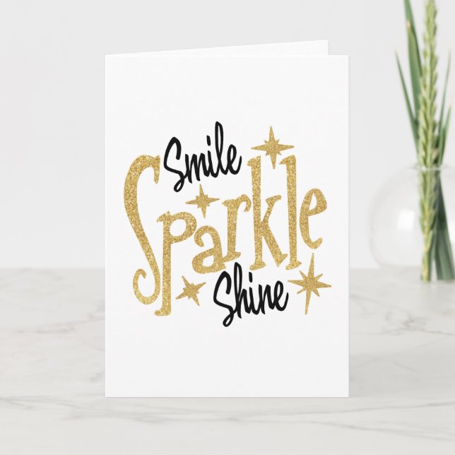 Tarjeta Smile Sparkle Shine Inspirador (Anverso)