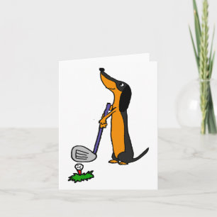 Tarjeta Smiletodaytees Divertido Dachshund Dog Golf
