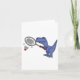 Tarjeta Smiletodaytees divertidos dinosaurios T-rex jugand