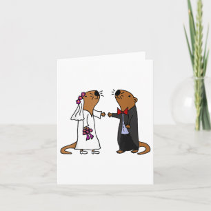 Tarjeta Smiletodaytetes Divertido Mar Otter Novia Y Groom 