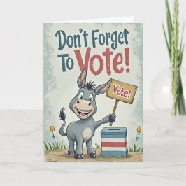 Tarjeta Smiling Patriotic Donkey Vote Reminder