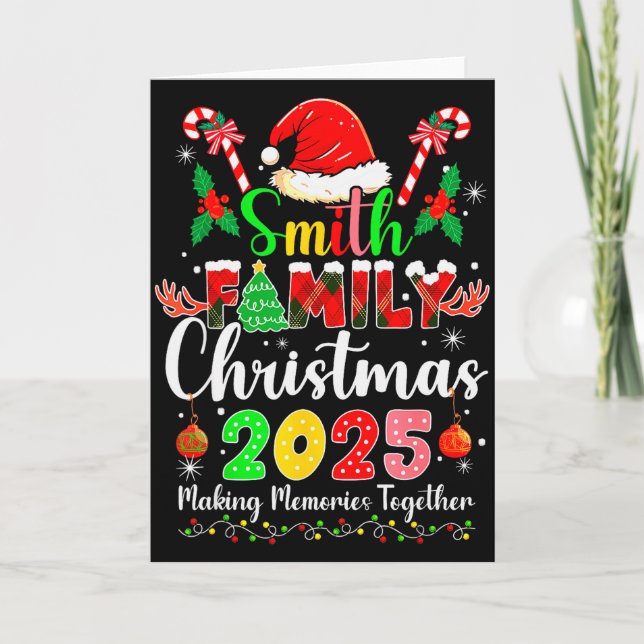 Tarjeta Smith Family Christmas 2025 Matching Santa Hat Xma (Anverso)