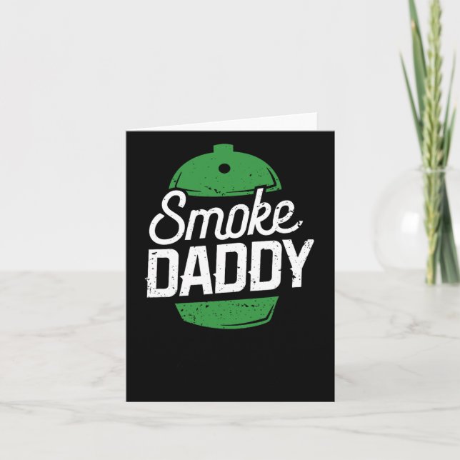 Tarjeta Smoke Daddy Green Egg Pitmaster Dad Bbq Grill (Anverso)