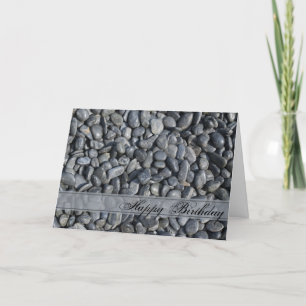Tarjeta Smooth Black Pebbles Happy Birday