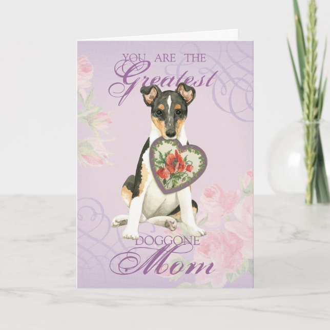 Tarjeta Smooth Collie Heart Mom (Anverso)