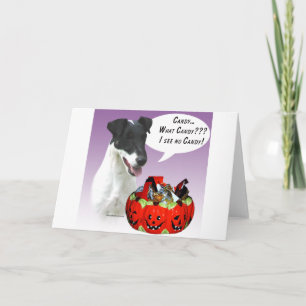 Tarjeta Smooth Fox Terrier Halloween Candy