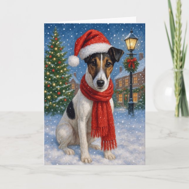 Tarjeta Smooth Fox Terrier Holiday  (Anverso)