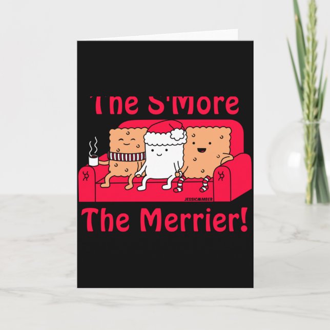 Tarjeta Smore Merrier Cute Kids Cartoon Christmas  (Anverso)