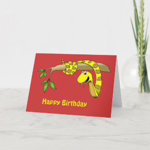 Tarjeta Snack amarillo en una carta en blanco de cumpleaño