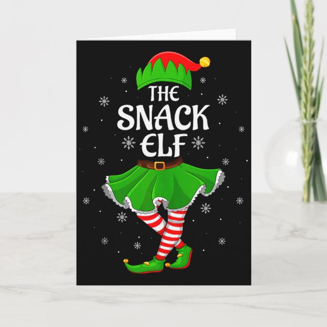 Tarjeta Snack Elf Christmas Family Girls Women Elf Squad X (Anverso)