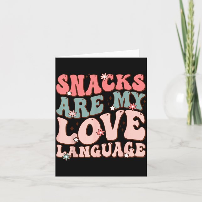 Tarjeta Snacks Are My Love Language Valentine Day Kids Boy (Anverso)