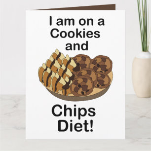 Tarjeta Snacks Estoy En Dieta De Galletas Y Chips Divertid