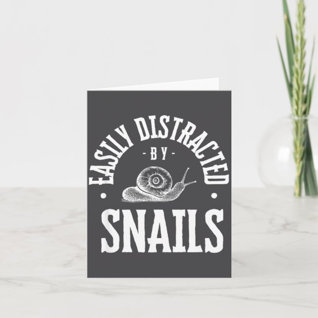 Tarjeta Snail Lover Easily Distracted By Snails, Funny Sna (Anverso)