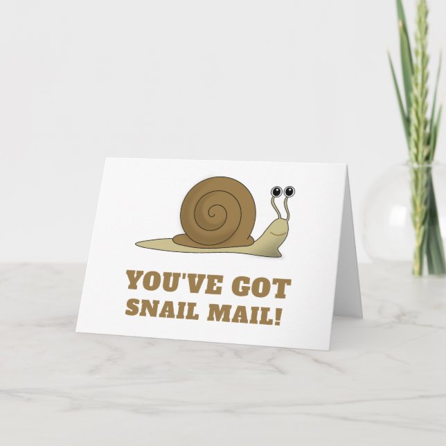Tarjeta Snail Mail Cute Funny Retro (Anverso)