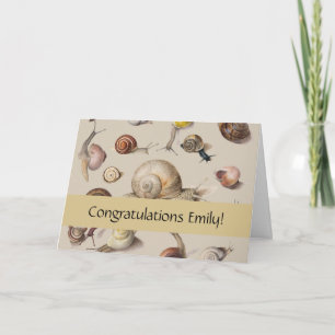 Tarjeta Snail Slug Garden Mascota Gastropod Snails Botanic