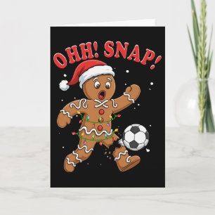Tarjeta Snap Navidad Santa Pan de Jengibre Jugando Fútbol 