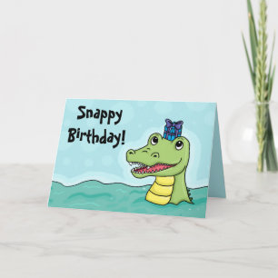Tarjeta Snappy Birday Crocodile card