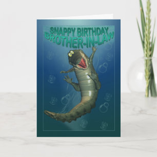 Tarjeta Snappy Birday Happy Crocodile Underwater View