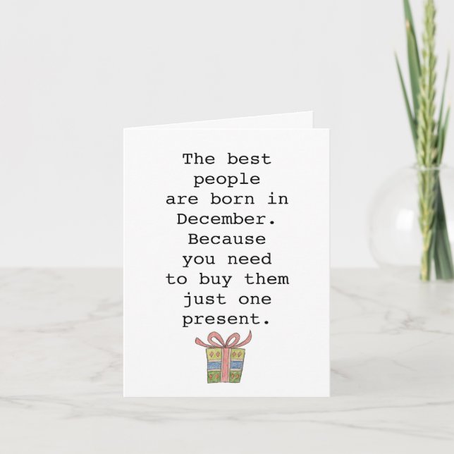 Tarjeta Snarky Funny Navidades Diciembre Cumpleaños (Anverso)