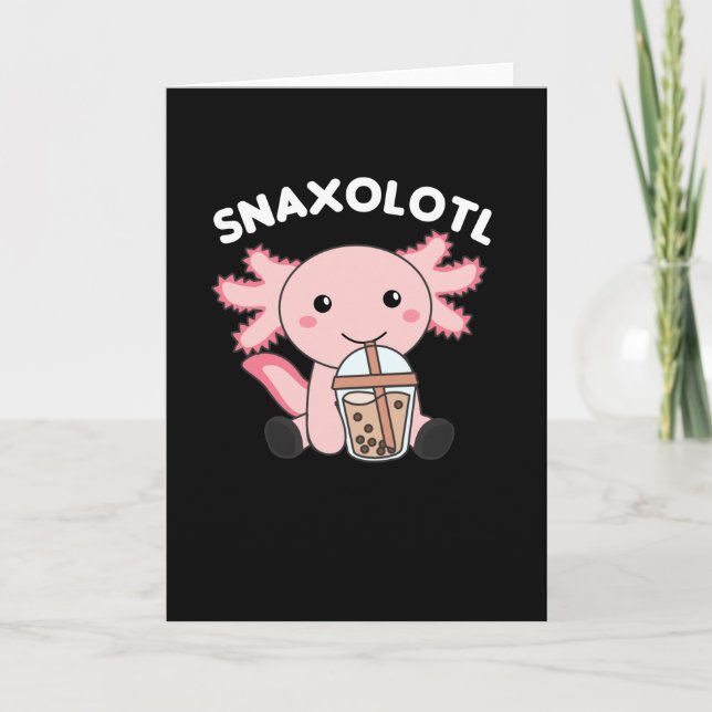 Tarjeta Snaxolotl Axolotl Bubble Tea Amantes de los dulces (Anverso)