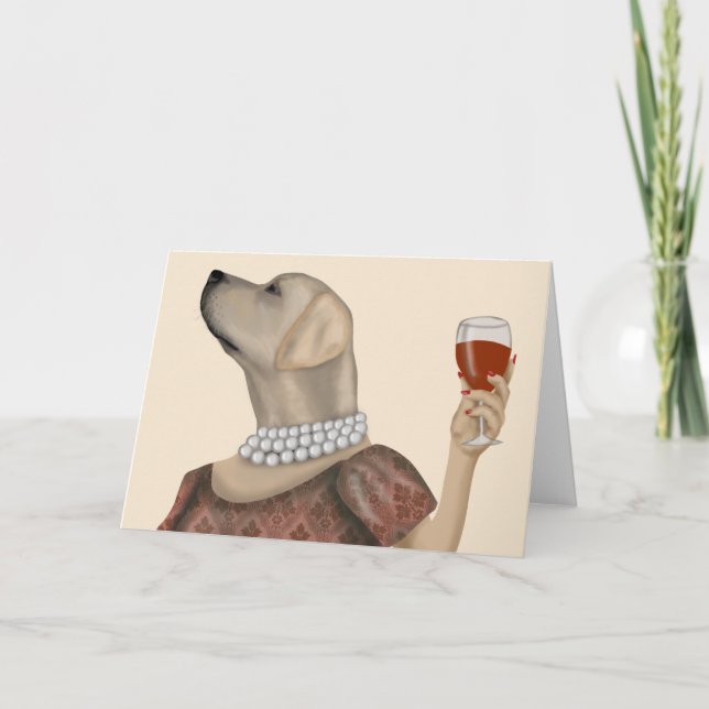 Tarjeta Snob de vino de Labrador amarillo (Anverso)