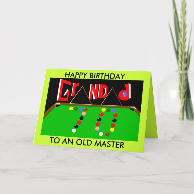 Tarjeta Snooker de abuelo cumpleaños 70 (Anverso)