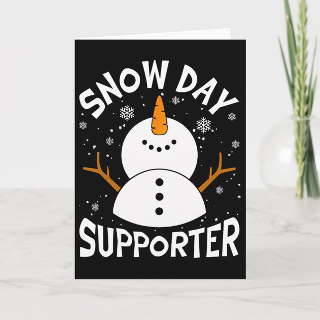 Tarjeta Snow Day Supporter Snowflake Funny Teacher Christm (Anverso)