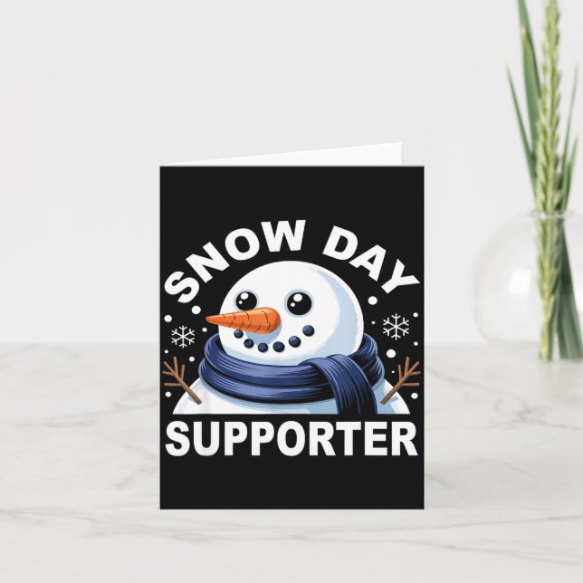 Tarjeta Snow Day Suprter Fun Snowman Design For Winter Lov (Anverso)