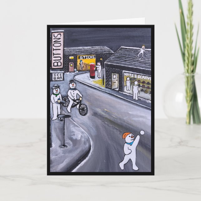 Tarjeta Snow Town Painting by Alfred Fox (Anverso)