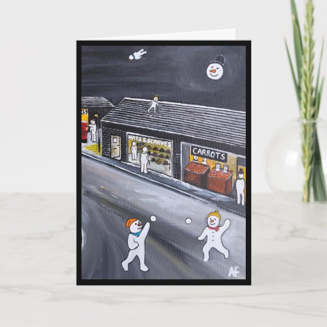 Tarjeta Snow Town Painting by Alfred Fox (Anverso)