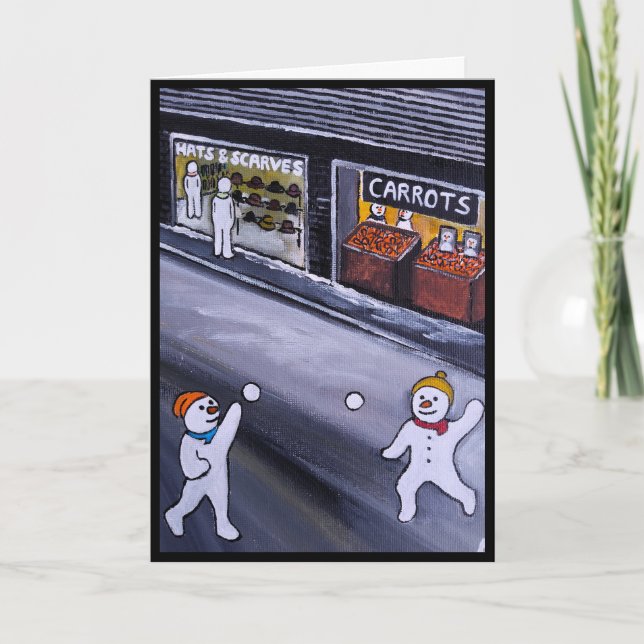 Tarjeta Snow Town Painting by Alfred Fox (Anverso)