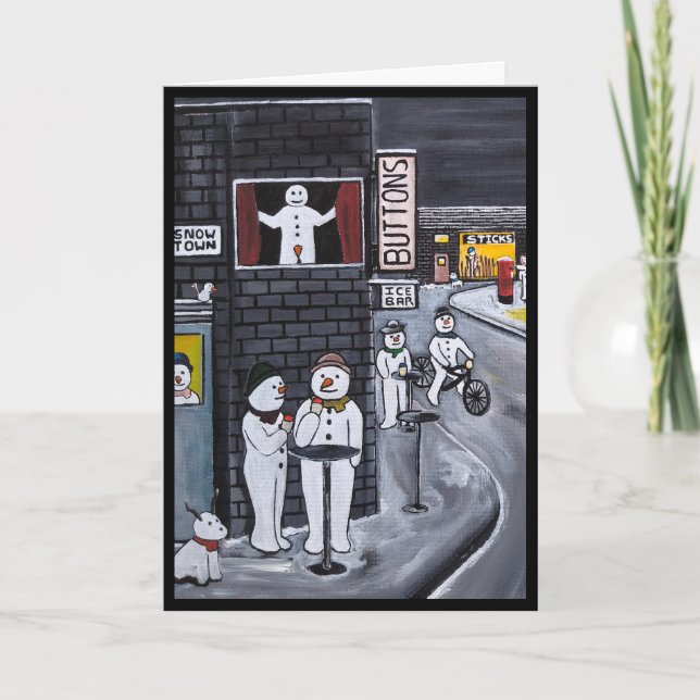 Tarjeta Snow Town Painting by Alfred Fox (Anverso)