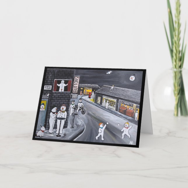 Tarjeta Snow Town Painting by Alfred Fox (Anverso)