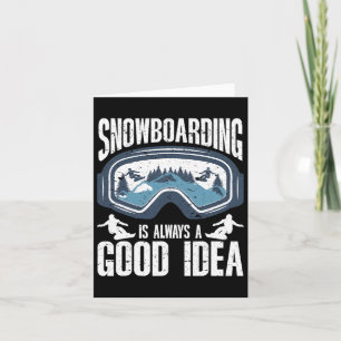 Tarjeta Snowboard Arte Hombres Snowboard Invierno Guay Sno