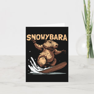 Tarjeta Snowboard Capybara - Nieve para Snowboarder