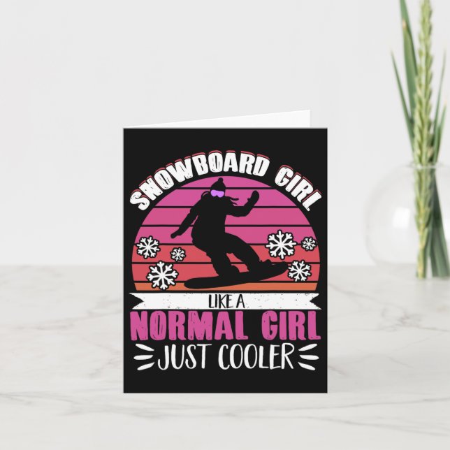 Tarjeta Snowboard Chica De Snowboard Como Un Chica De Nowm (Anverso)