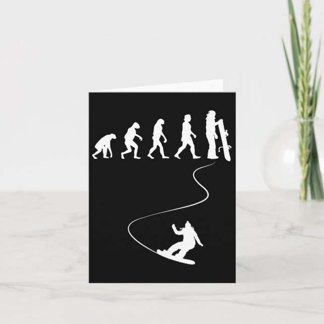 Tarjeta Snowboard de evolución simple dibujada (Anverso)