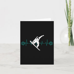 Tarjeta Snowboard es Life Heartbeat Snow Flake T Shirt Tee