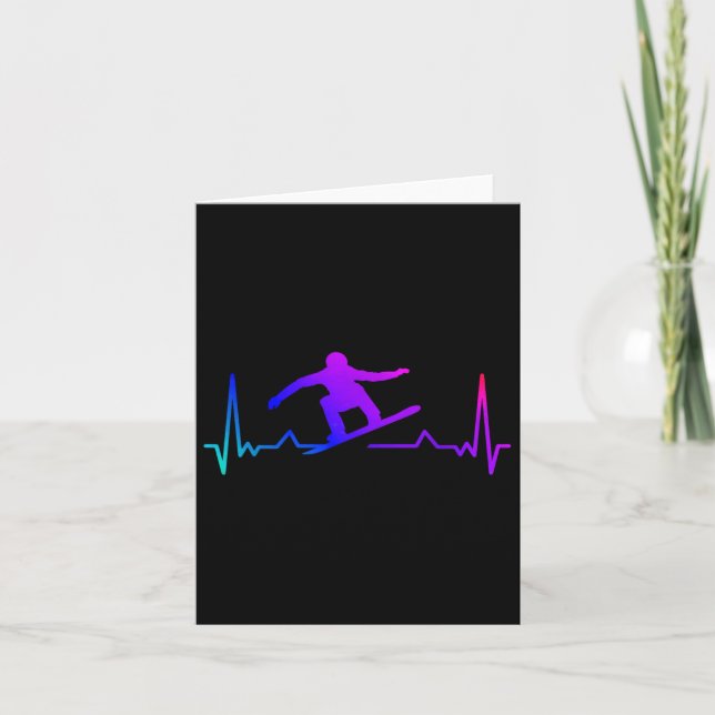 Tarjeta Snowboard Heartbeat 80's 90s Retro Winter Snowboar (Anverso)