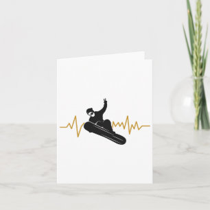 Tarjeta Snowboard Heartbeat Ekg Snowboarding