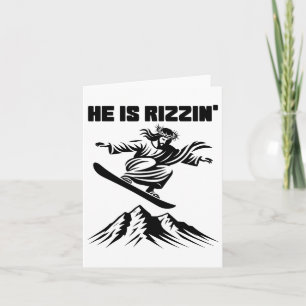Tarjeta Snowboard Jesucristo Snowboarding Rizzin' Nieve C